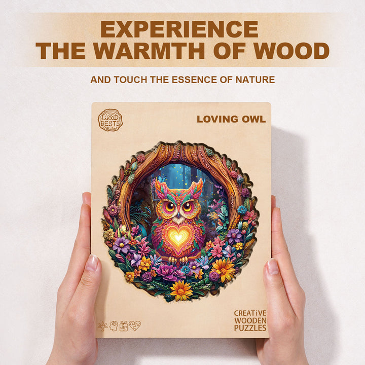 Loving Owl Wooden Jigsaw Puzzle