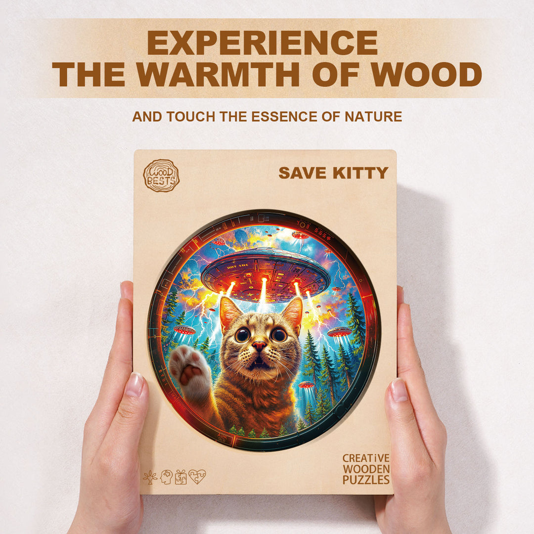 Save Kitty Wooden Jigsaw Puzzle