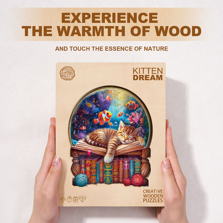 kitten dream Wooden Jigsaw Puzzle