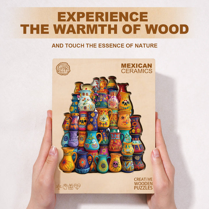 Mexican ceramics Wooden Jigsaw Puzzle
