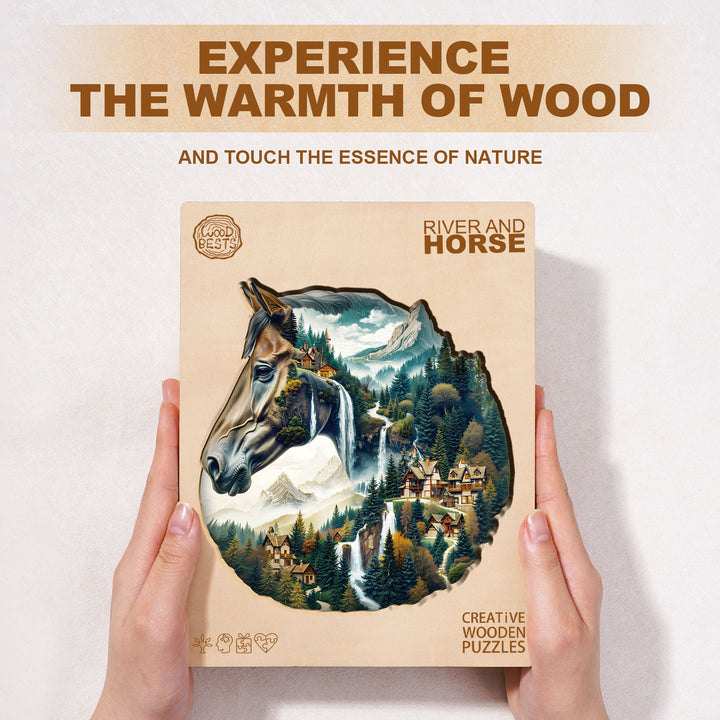 River and Horse Wooden Jigsaw Puzzle