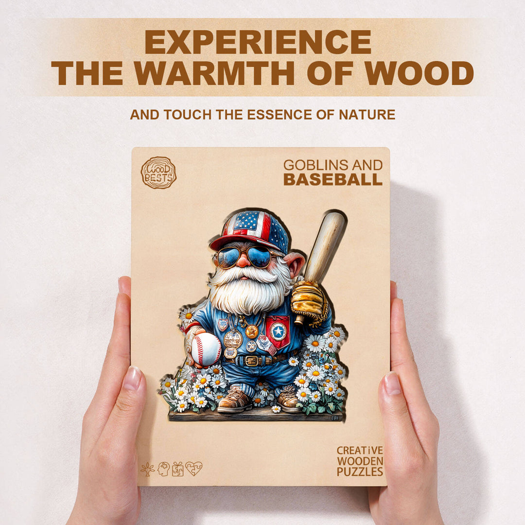 Goblin- und Baseball-Holzpuzzle