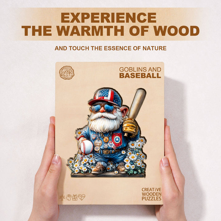 Goblin- und Baseball-Holzpuzzle