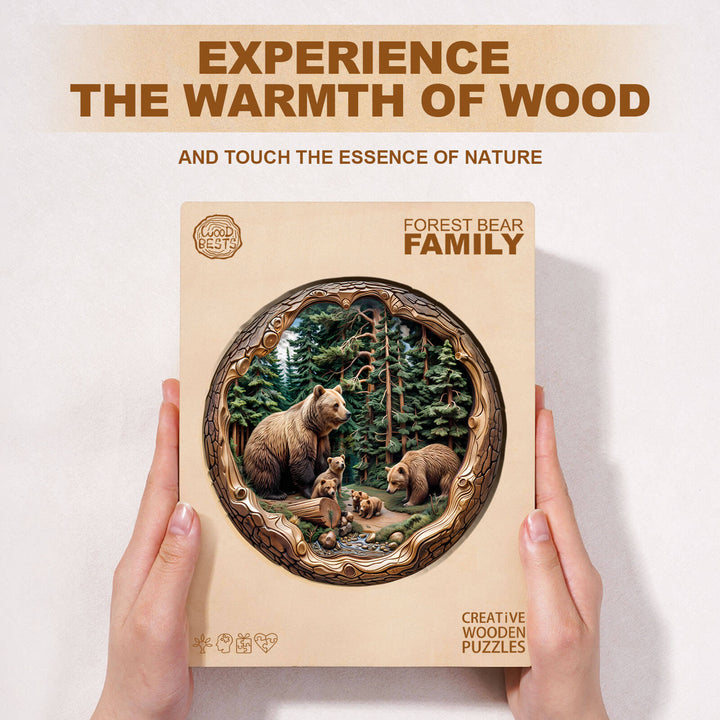 Puzzle en bois Famille d'ours de la forêt