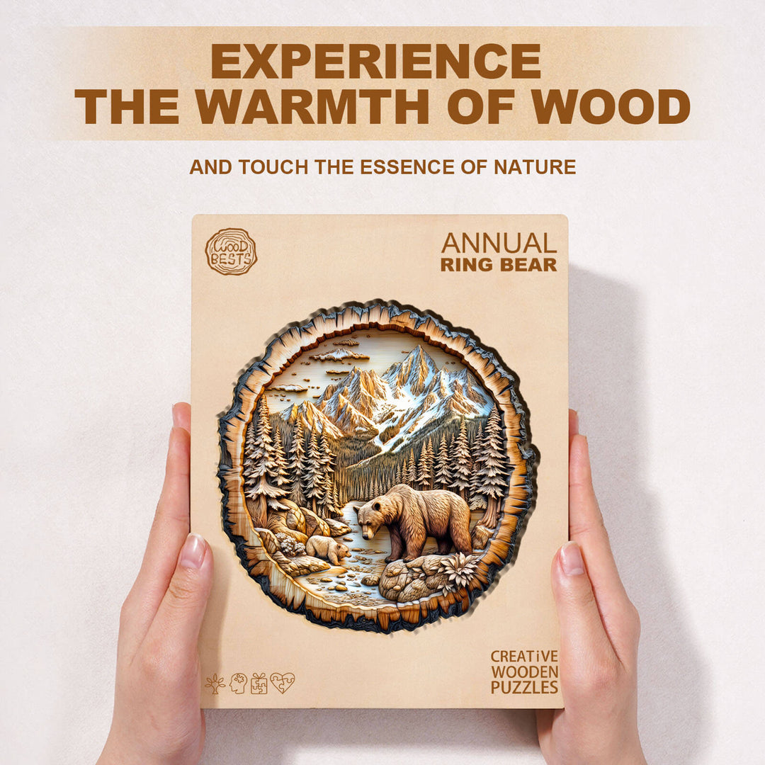 Annual ring Bear Wooden Jigsaw Puzzle