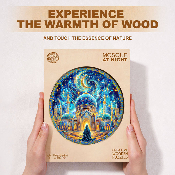 Mosquée de nuit Puzzle en bois