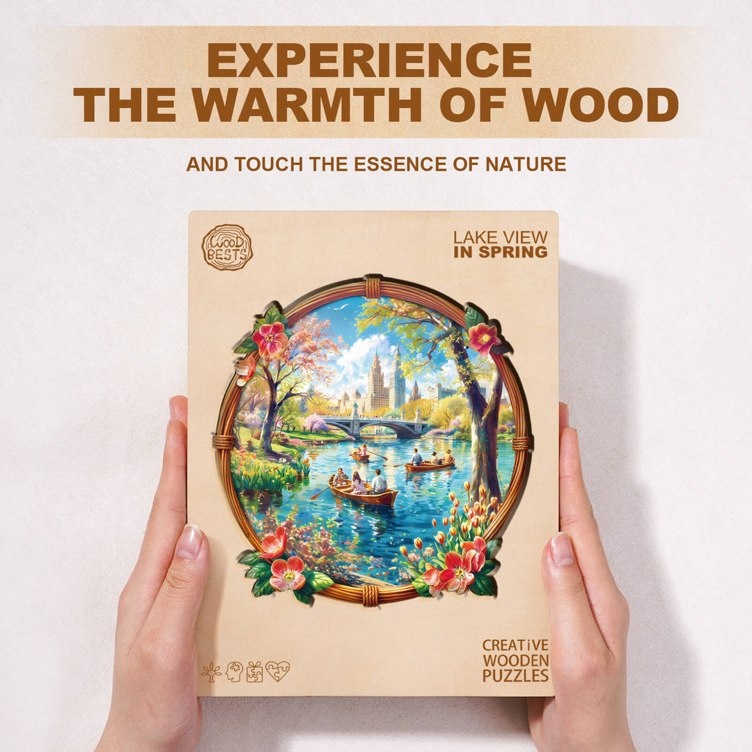 Lake View In Spring  Wooden Jigsaw Puzzle