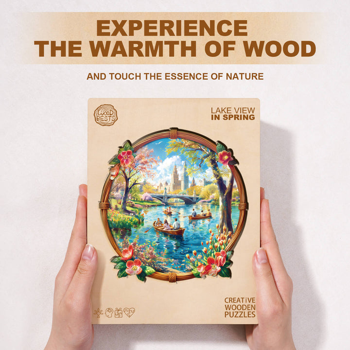 Lake View In Spring  Wooden Jigsaw Puzzle