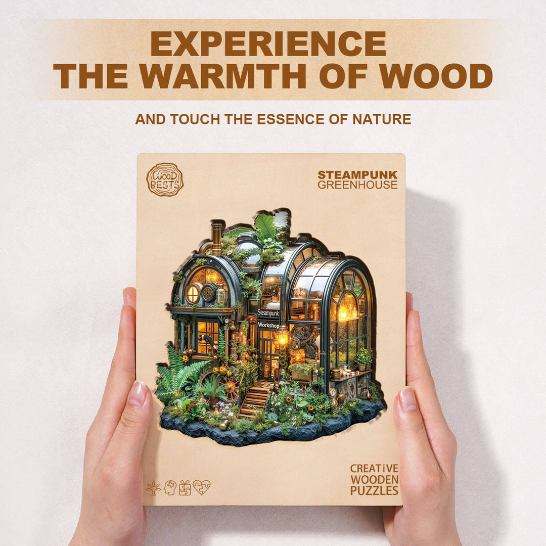Steampunk greenhouse Wooden Jigsaw Puzzle