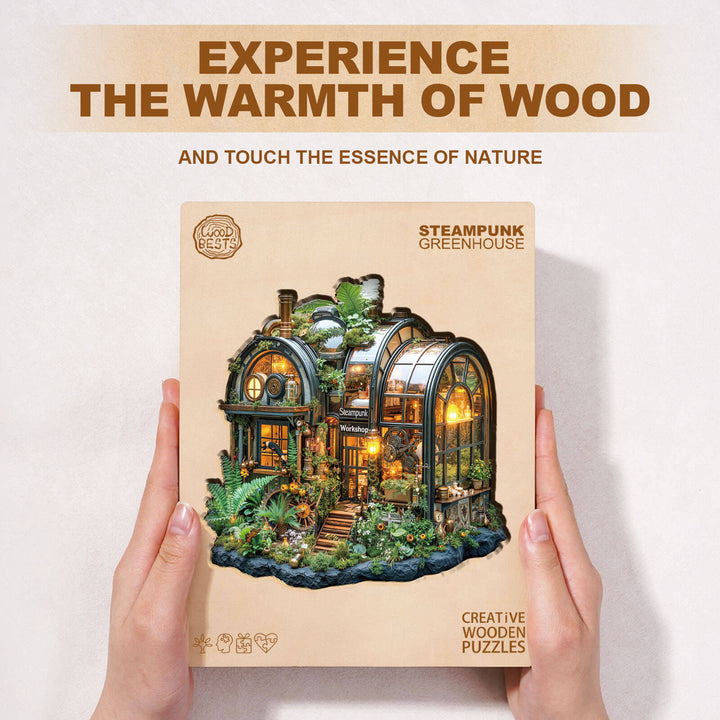 Steampunk greenhouse Wooden Jigsaw Puzzle