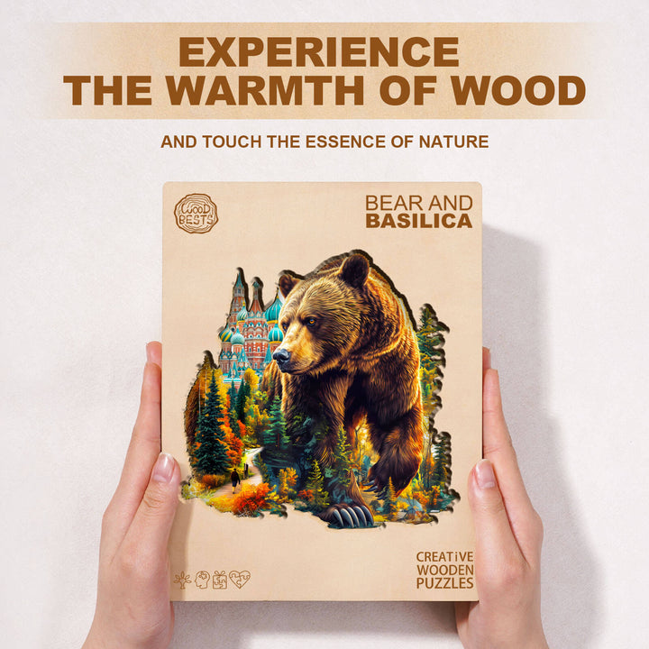 Bär und Basilika Holzpuzzle
