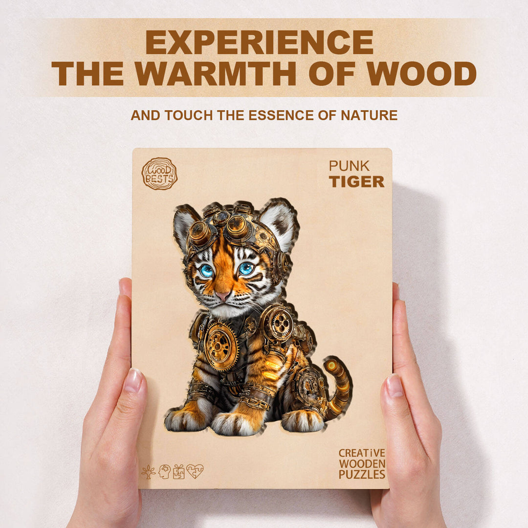 Punk tiger Wooden Jigsaw Puzzle