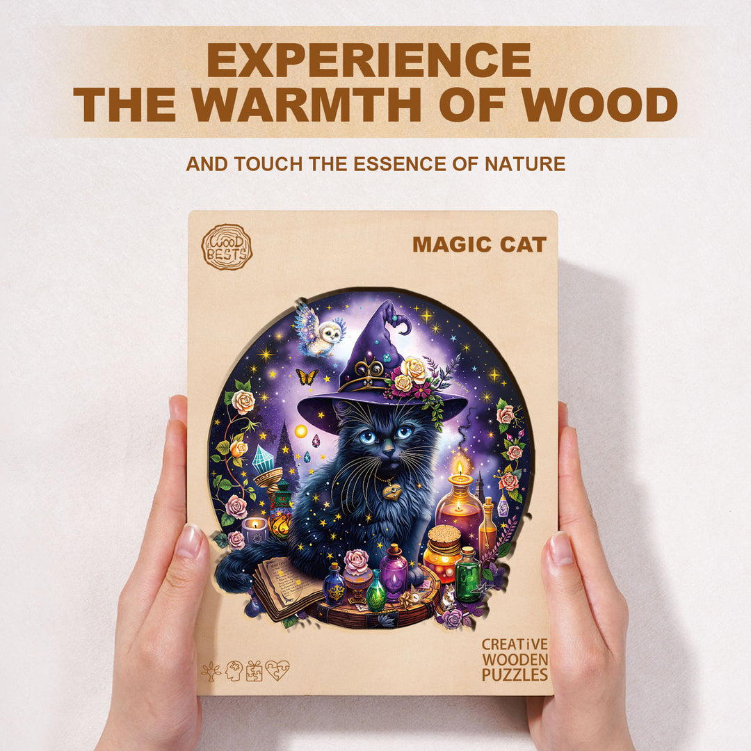 Magic Cat Wooden Jigsaw Puzzle
