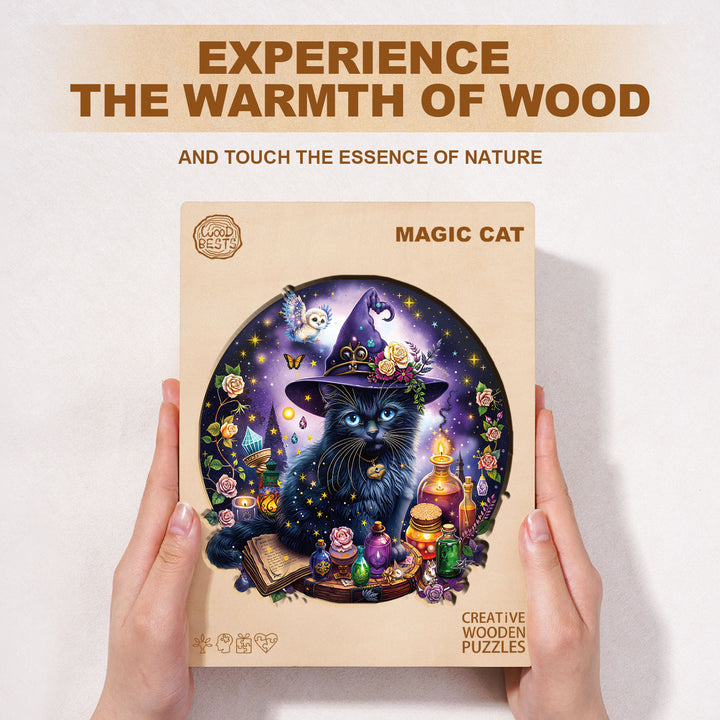 Magic Cat Wooden Jigsaw Puzzle