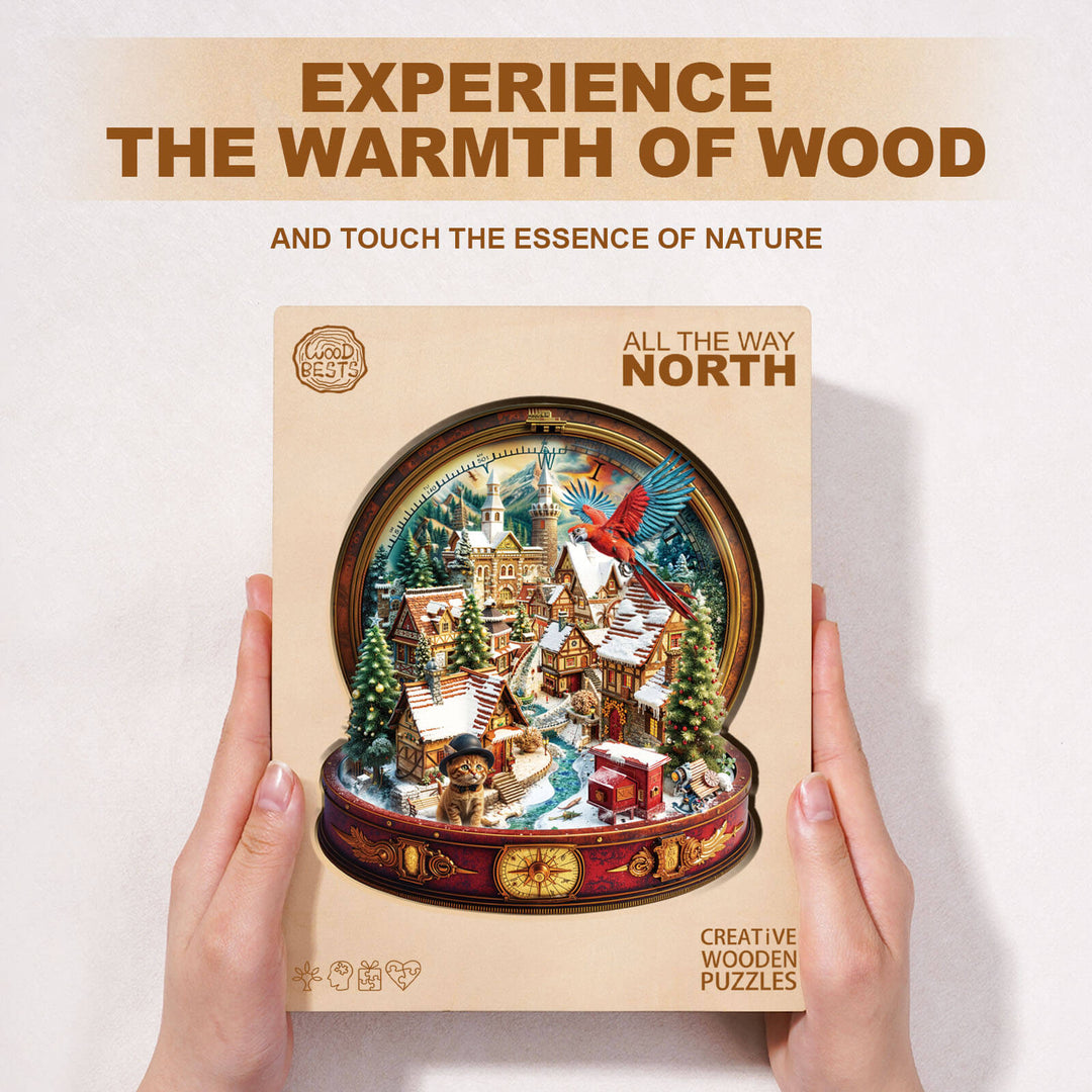 all the way north Wooden Jigsaw Puzzle