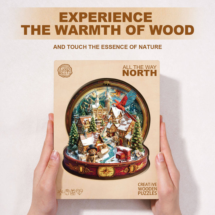 all the way north Wooden Jigsaw Puzzle