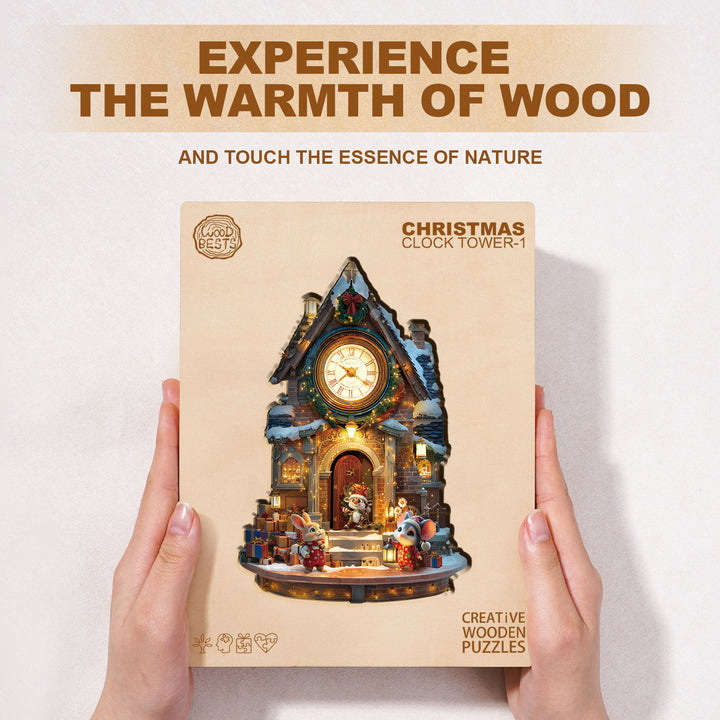 Christmas Clock Tower-1 Wooden Jigsaw Puzzle