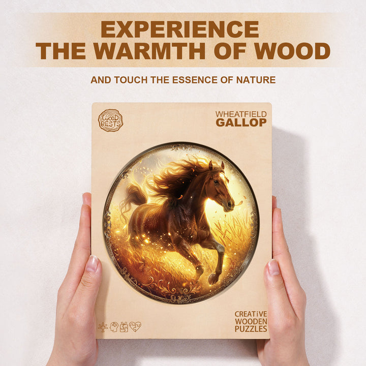 Wheatfield Gallop Wooden Jigsaw Puzzle