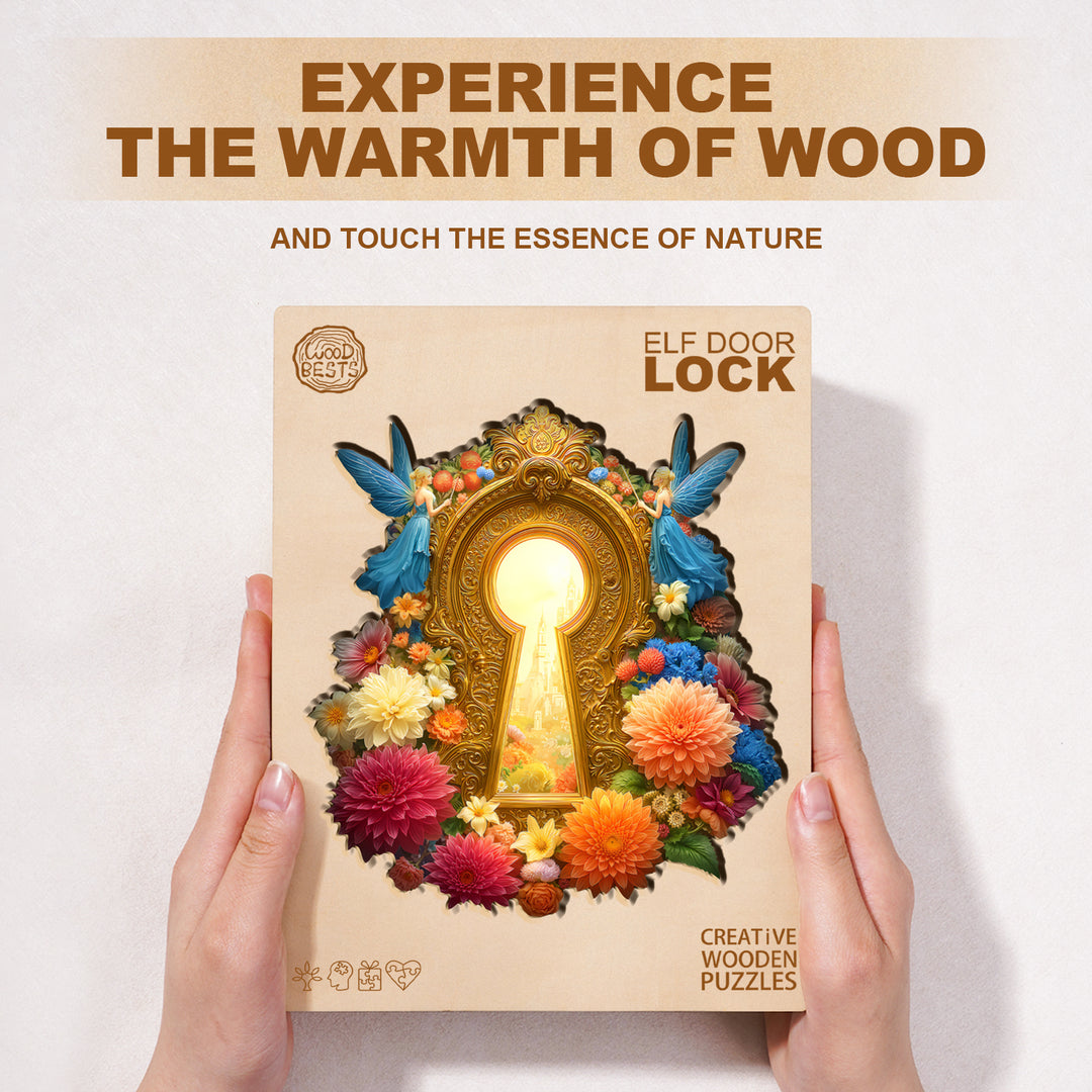Elf door lock Wooden Jigsaw Puzzle