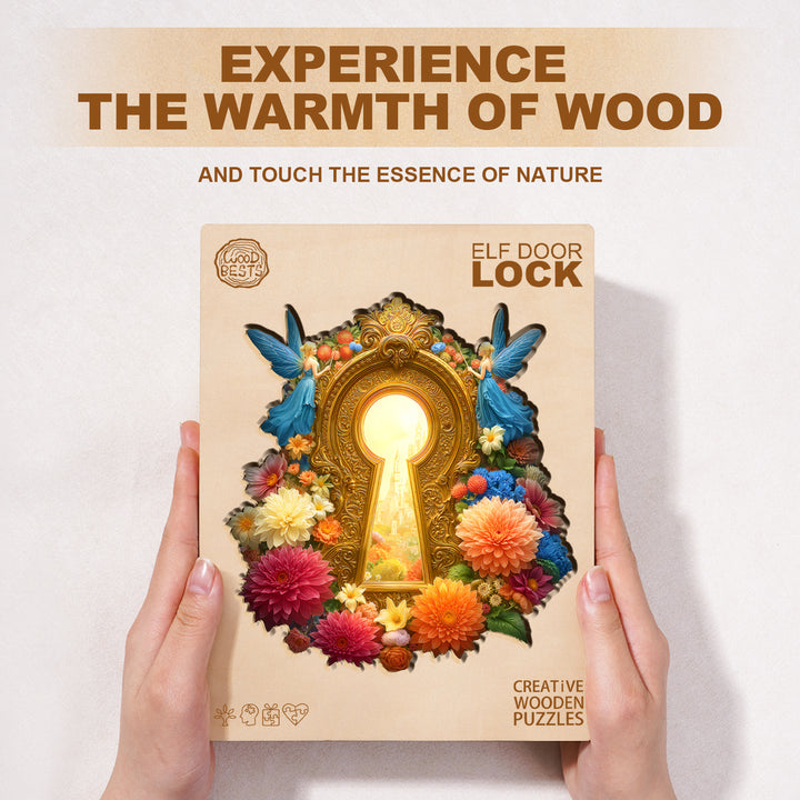 Elf door lock Wooden Jigsaw Puzzle
