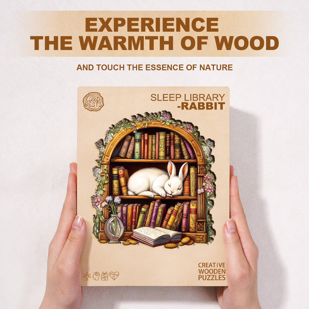 Sleep Library-Rabbit Wooden Jigsaw Puzzle