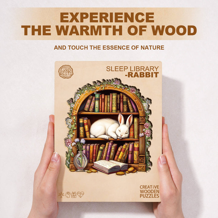 Sleep Library-Rabbit Wooden Jigsaw Puzzle
