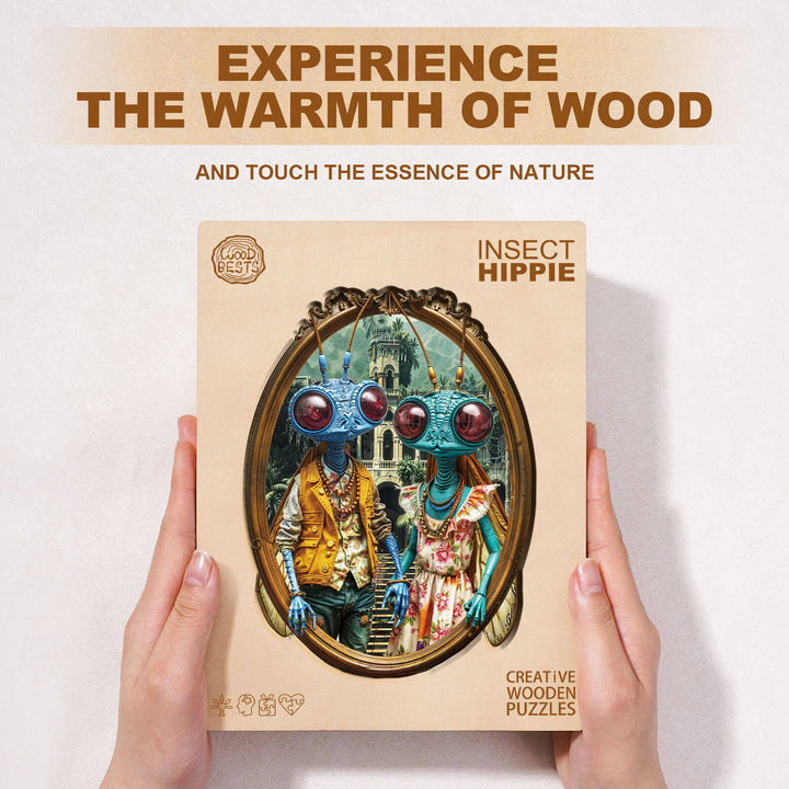 Insect Hippie Wooden Jigsaw Puzzle
