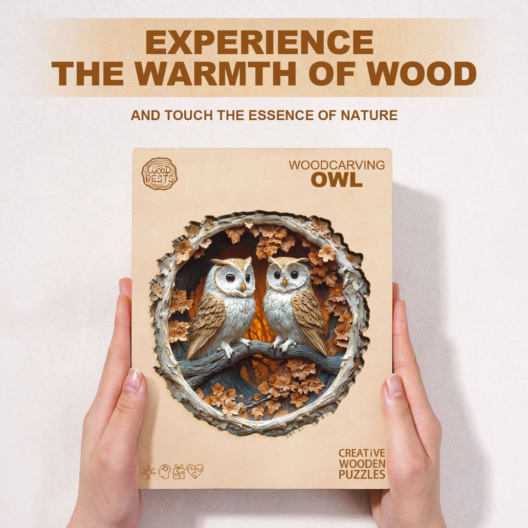 Woodcarving Owl Wooden Jigsaw Puzzle