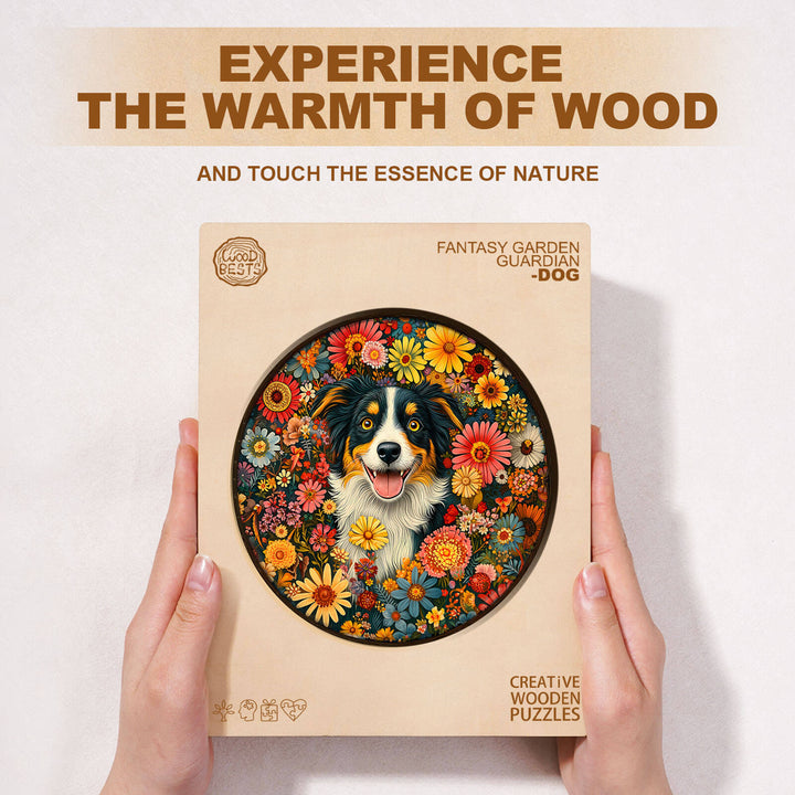 Fantasy Garden Guardian-Dog Wooden Jigsaw Puzzle