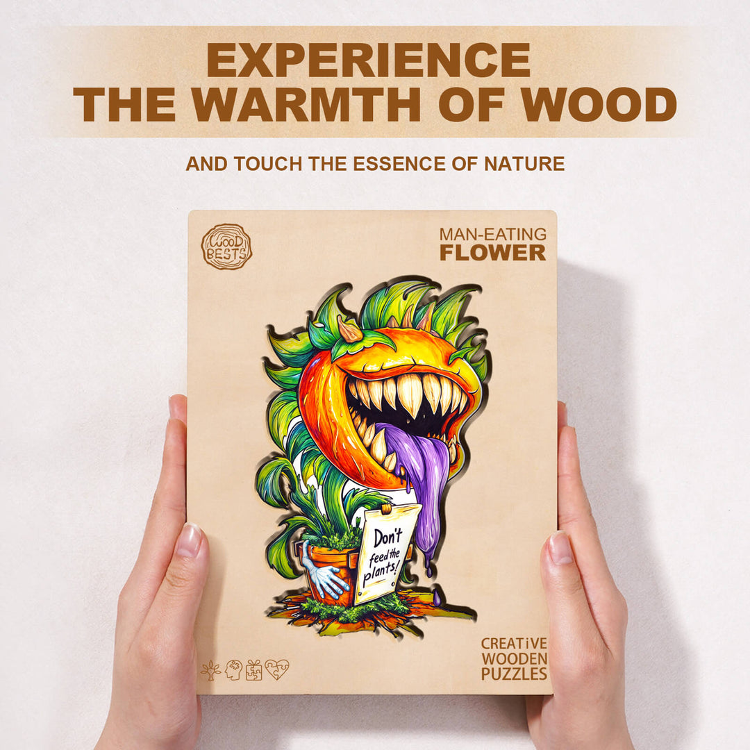 Man-eating flower Wooden Jigsaw Puzzle