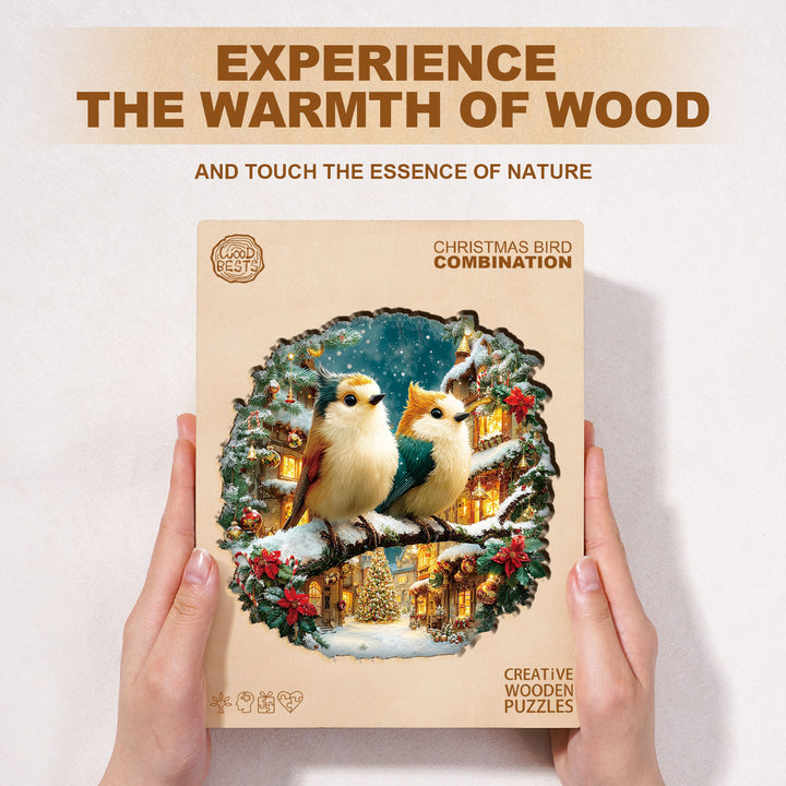 Christmas Bird Comnination Wooden Jigsaw Puzzle