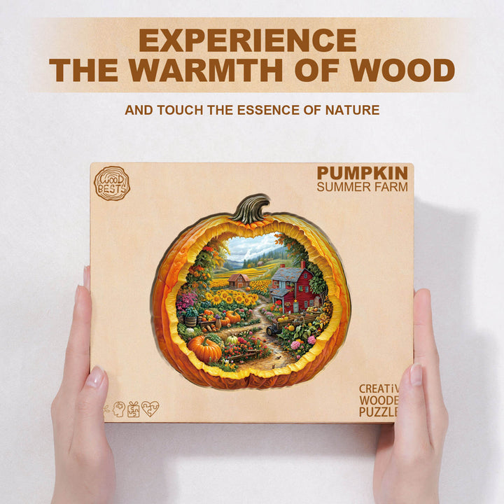 Pumpkin Summer Farm Wooden Jigsaw Puzzle
