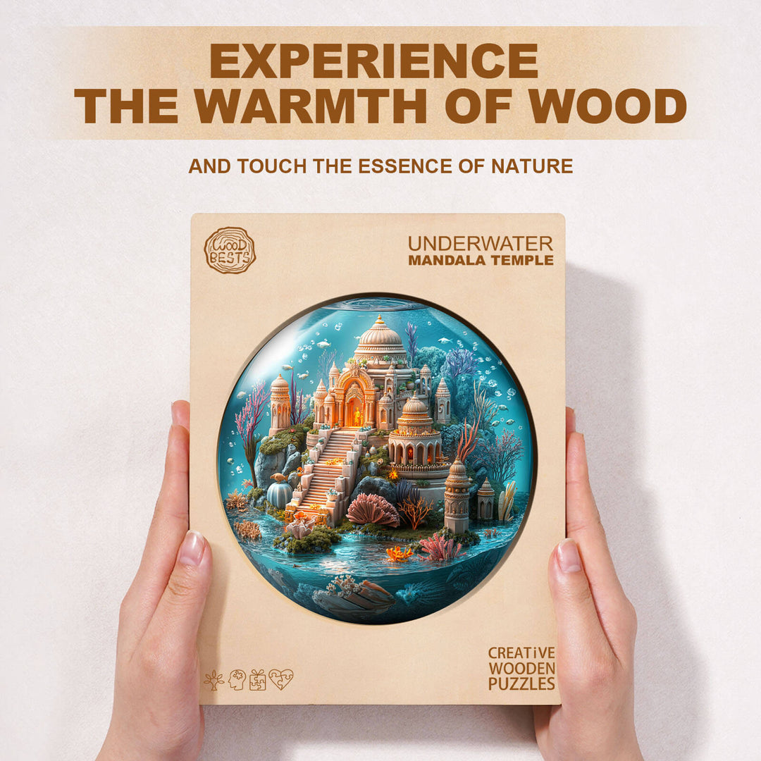 Underwater Mandala Temple Wooden Jigsaw Puzzle