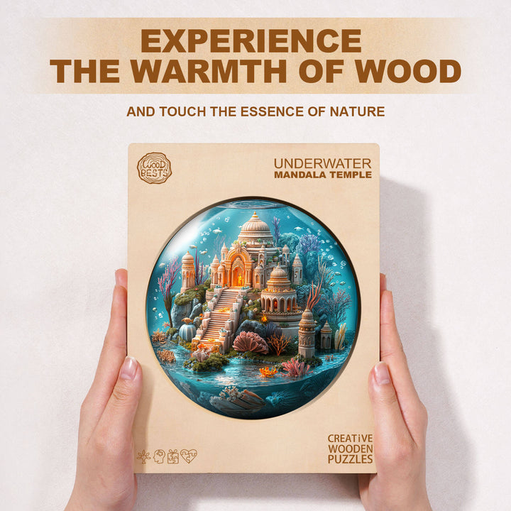 Underwater Mandala Temple Wooden Jigsaw Puzzle