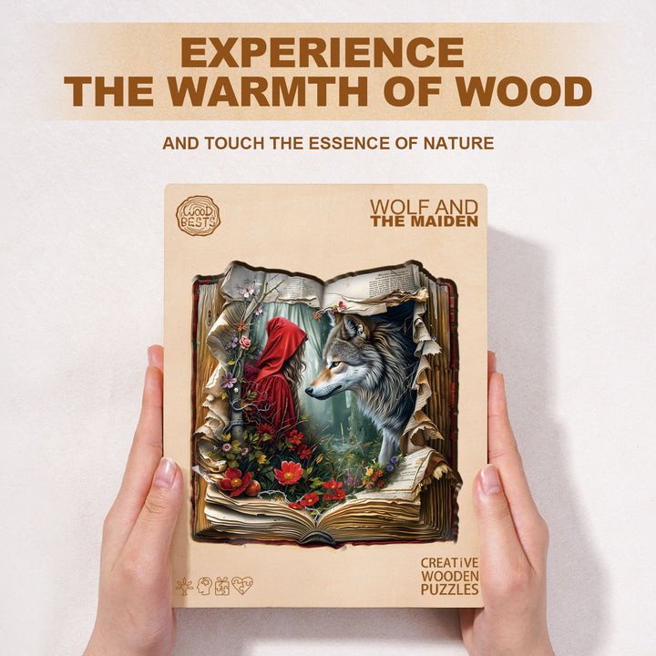 Wolf and the Maiden Wooden Jigsaw Puzzle