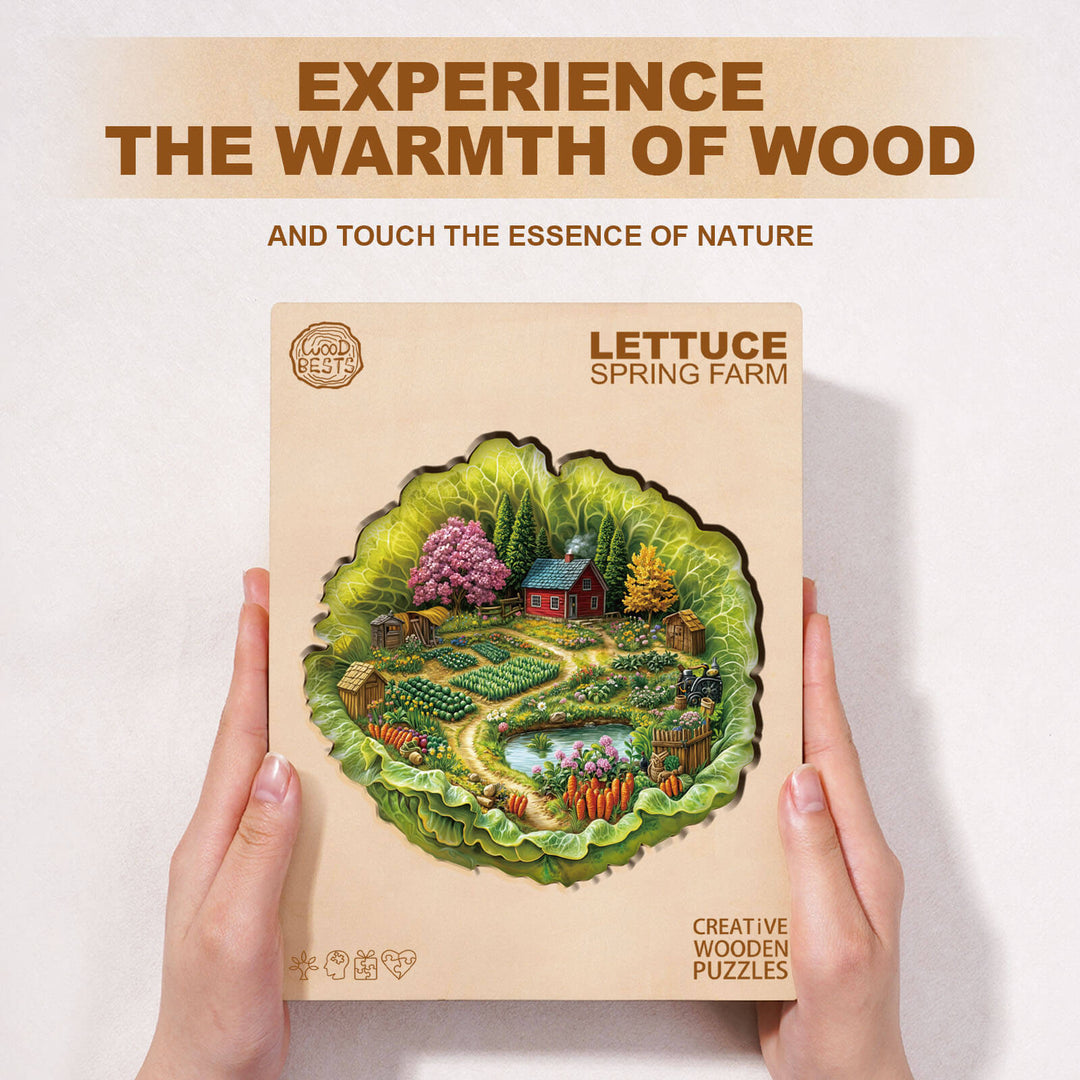 Lettuce Spring Farm Wooden Jigsaw Puzzle