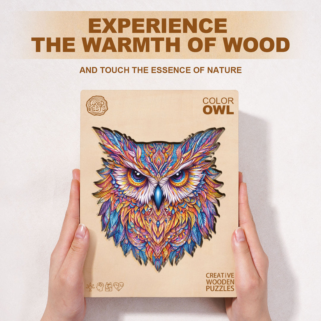 Color owl Wooden Jigsaw Puzzle