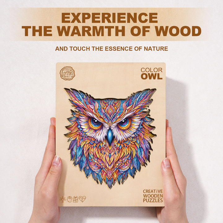 Color owl Wooden Jigsaw Puzzle