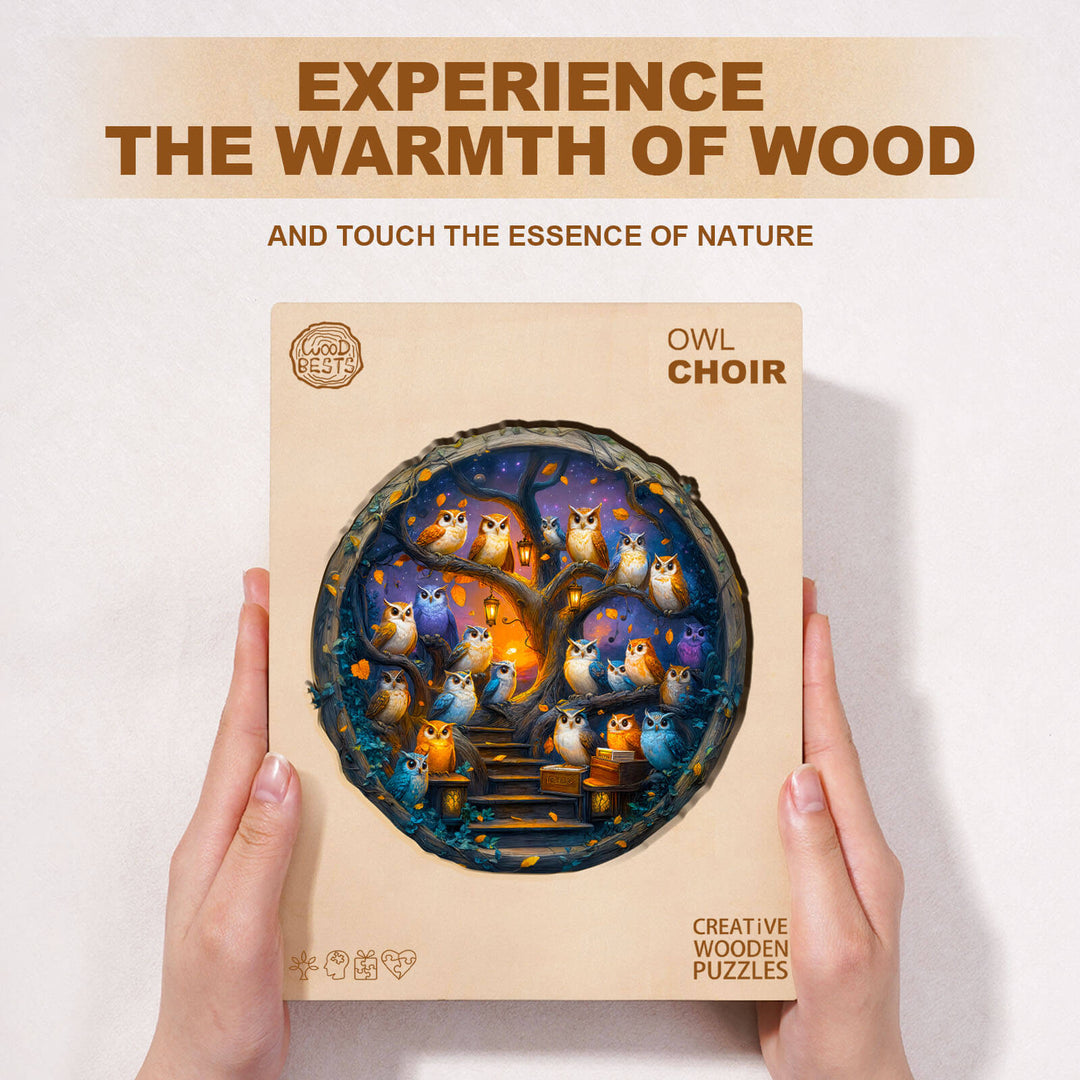 Owl Choir Wooden Jigsaw Puzzle