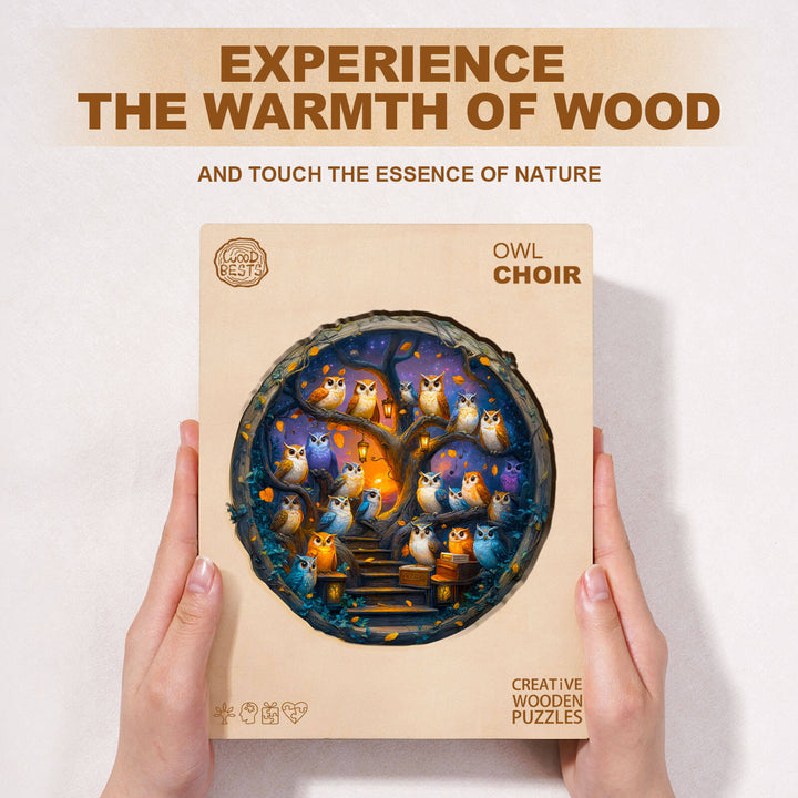 Owl Choir Wooden Jigsaw Puzzle