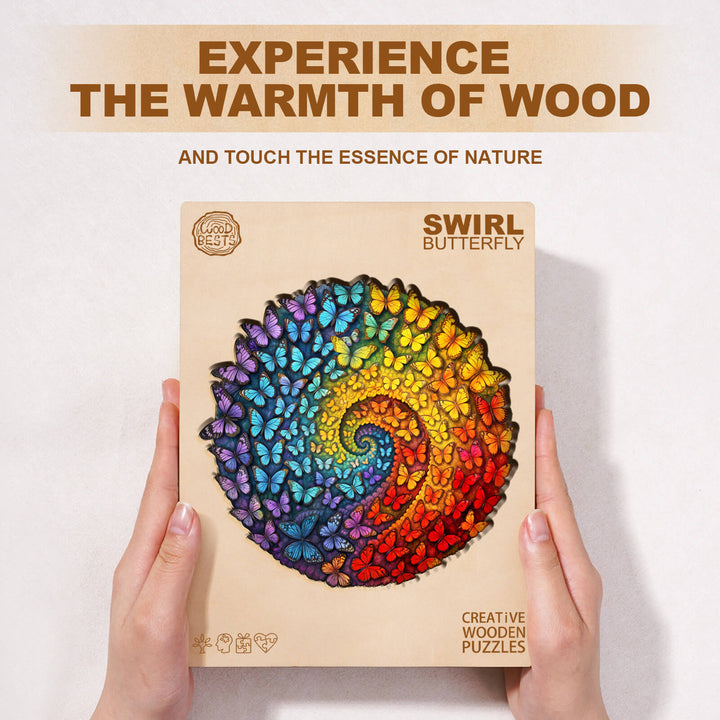 Swirl Butterfly Wooden Jigsaw Puzzle
