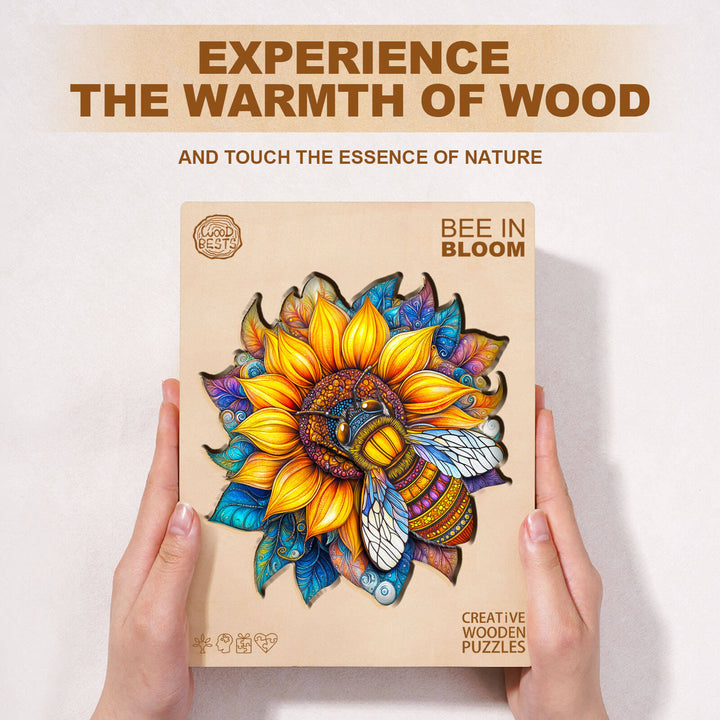 Bee in Bloom Wooden Jigsaw Puzzle