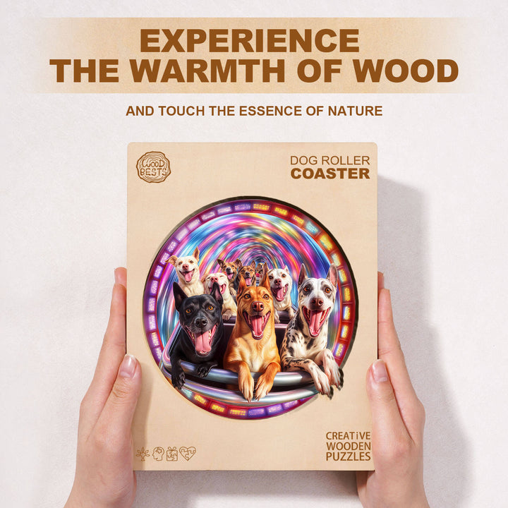 Dog Roller Coaster Wooden Jigsaw Puzzle