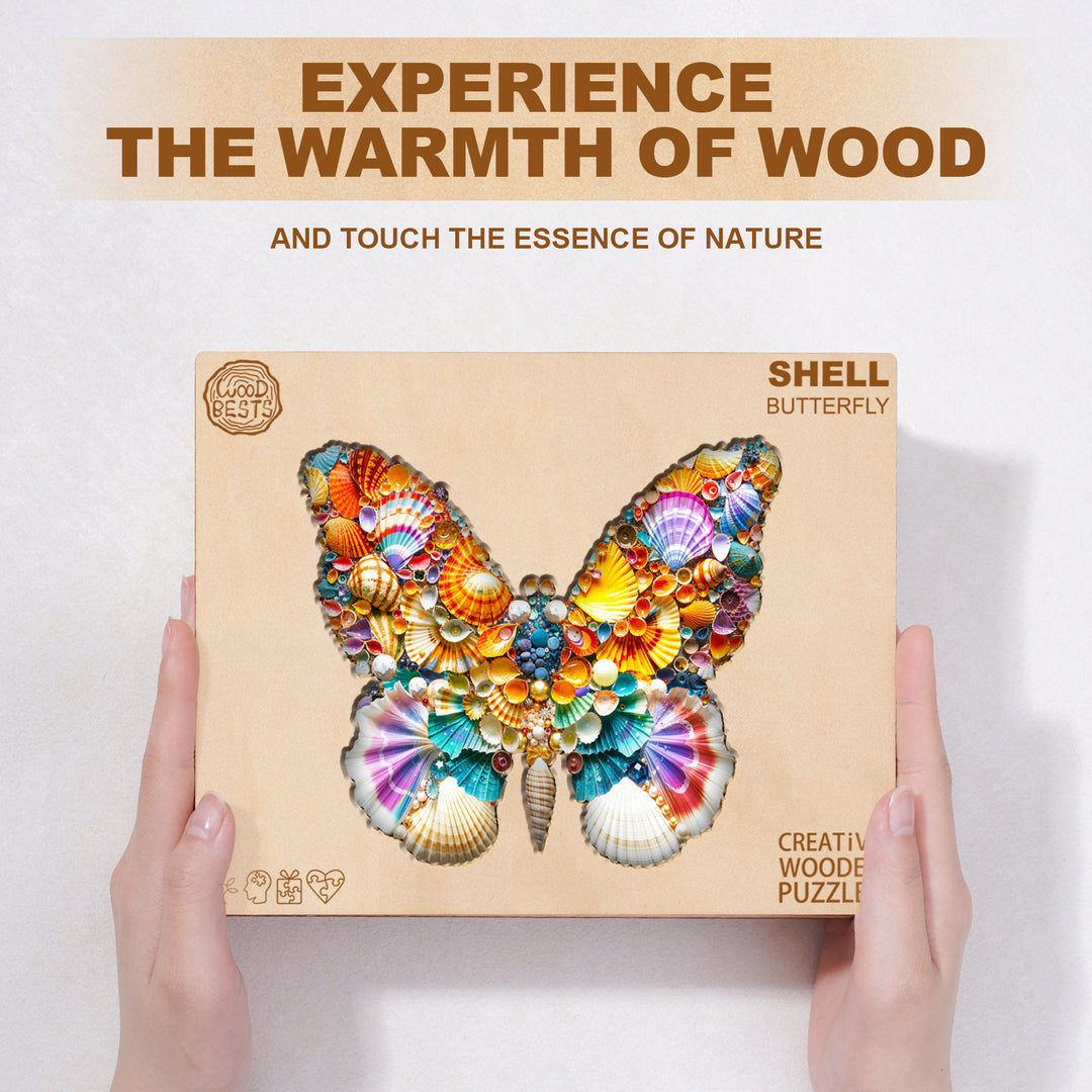 shell butterfly Wooden Jigsaw Puzzle