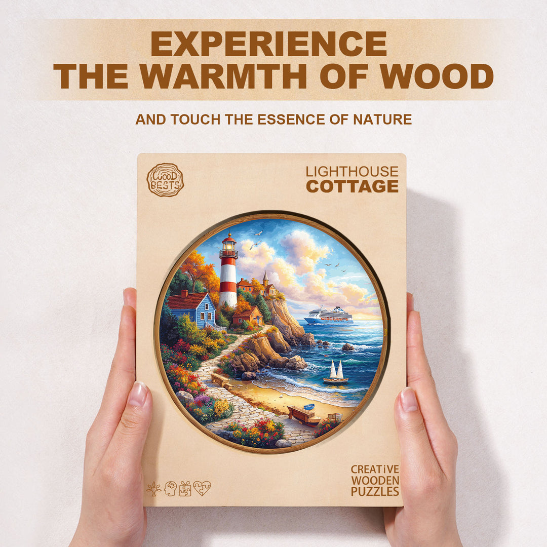 Lighthouse Cottage Wooden Jigsaw Puzzle