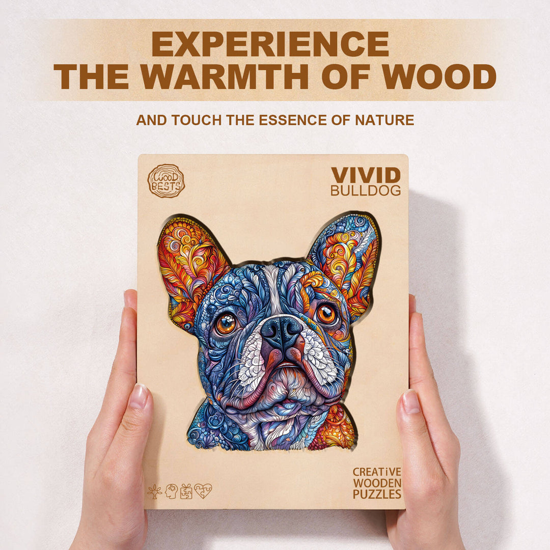 Vivid Bulldog Wooden Jigsaw Puzzle
