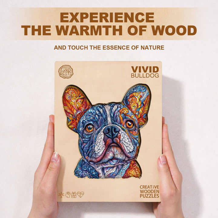 Vivid Bulldog Wooden Jigsaw Puzzle