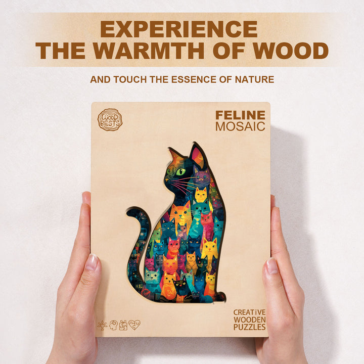 Feline Mosaic Wooden Jigsaw Puzzle