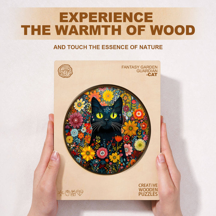 Fantasy Garden Guardian-Cat Wooden Jigsaw Puzzle