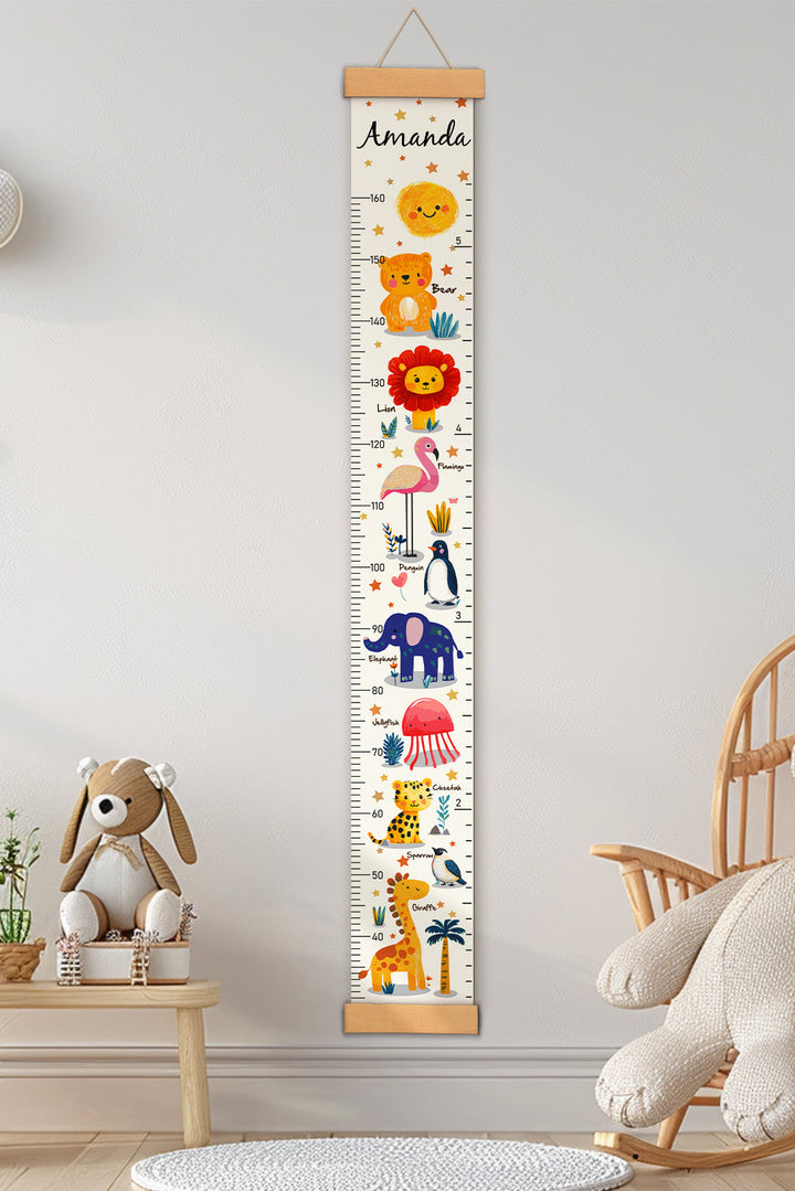 Personalisierter niedlicher Tier-Hängender Leinwand-Höhenmesser